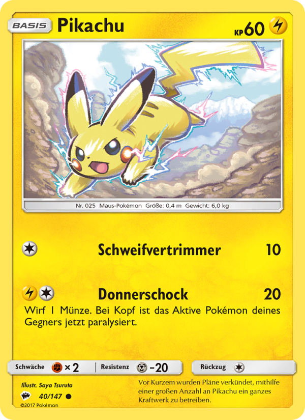 Pikachu 40 — Nacht in Flammen (German Pokémon TCG card)