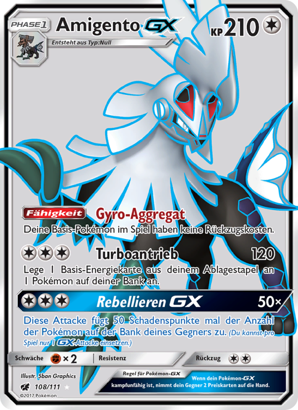 Amigento GX 108 — Aufziehen der Sturmröte (German Pokémon TCG card)