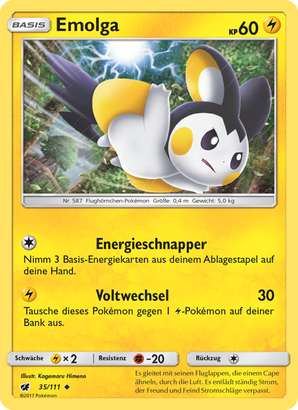 Emolga 35 — Crimson Invasion (German Pokémon TCG card)