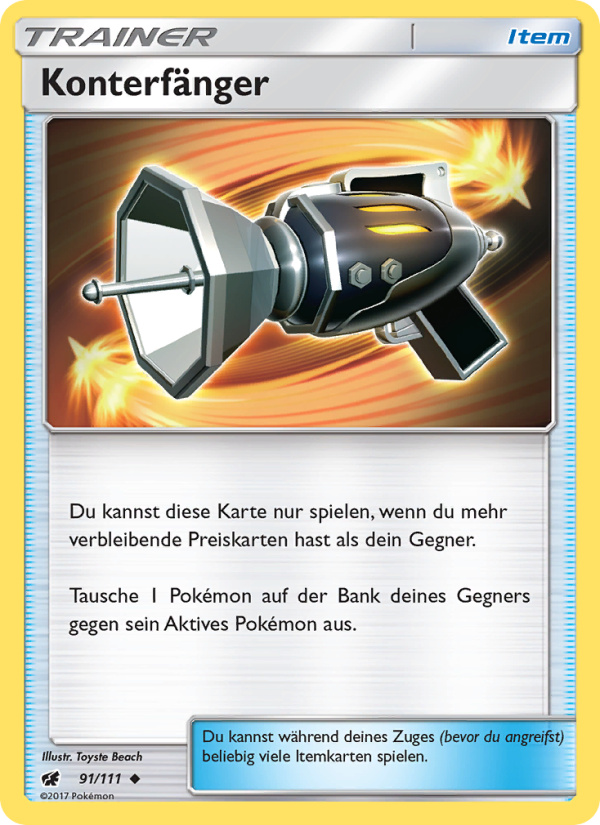 Konterfänger 91 — Aufziehen der Sturmröte (German Pokémon TCG card)
