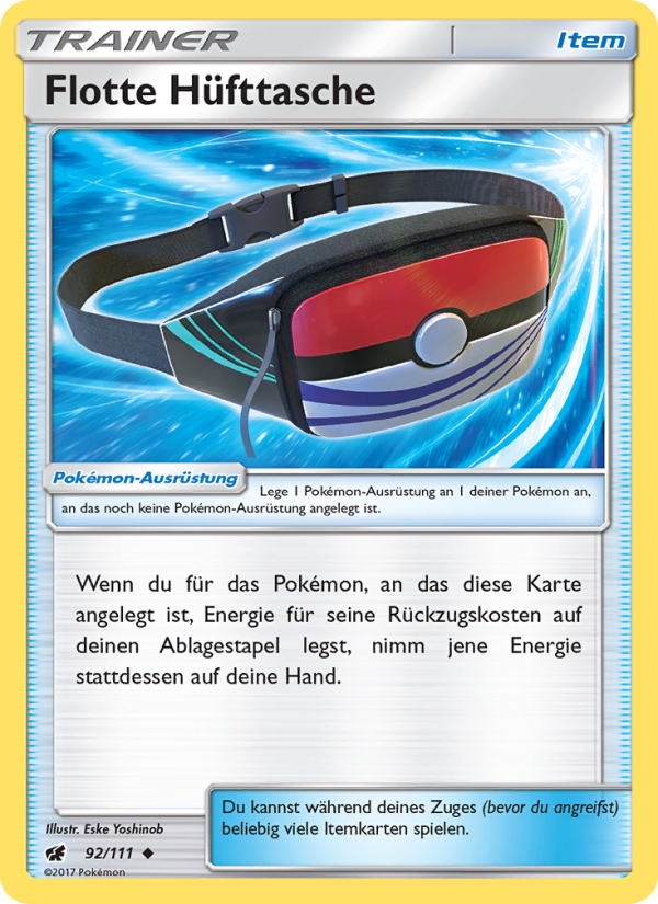Flotte Hüfttasche 92 — Aufziehen der Sturmröte (German Pokémon TCG card)