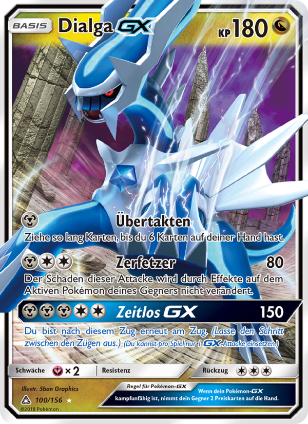 Dialga GX 100 — Ultra-Prisma (German Pokémon TCG card)