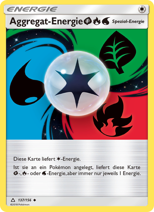 Aggregat-Energie GrassFireWater 137 — Ultra-Prisma (German Pokémon TCG card)