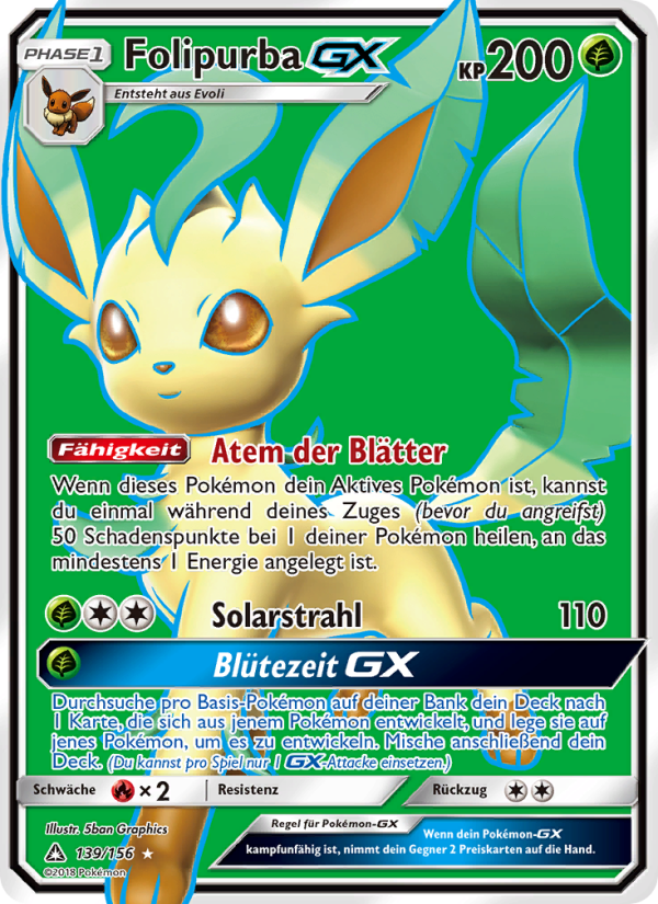 Folipurba GX 139 — Ultra-Prisma (German Pokémon TCG card)