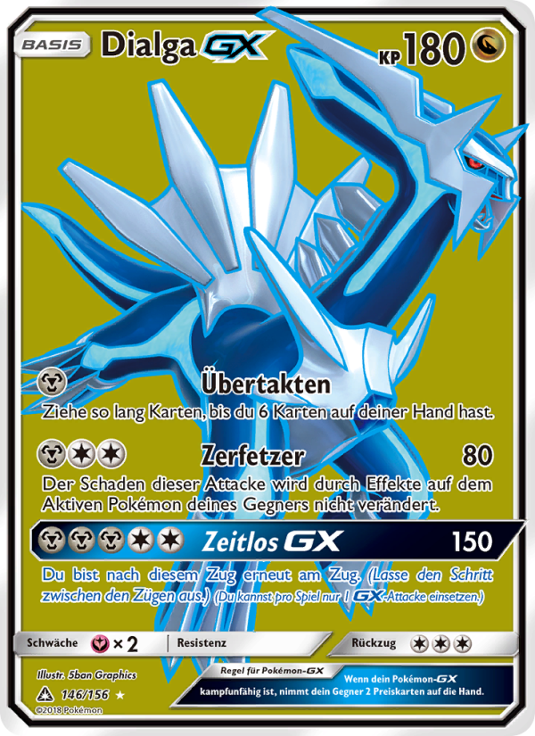 Dialga GX 146 — Ultra-Prisma (German Pokémon TCG card)