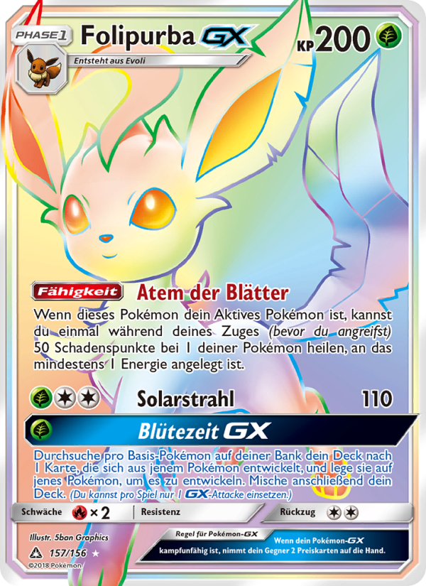 Folipurba GX 157 — Ultra-Prisma (German Pokémon TCG card)