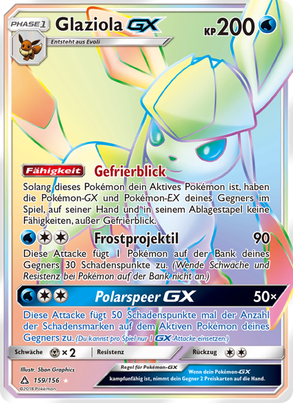Glaziola GX 159 — Ultra-Prisma (German Pokémon TCG card)