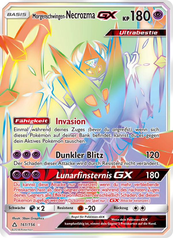 Morgenschwingen-Necrozma GX 161 — Ultra-Prisma (German Pokémon TCG card)