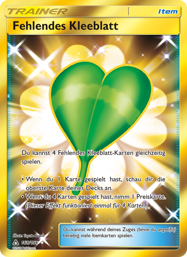 Fehlendes Kleeblatt 168 — Ultra-Prisma (German Pokémon TCG card)