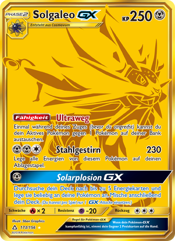 Solgaleo GX 173 — Ultra-Prisma (German Pokémon TCG card)