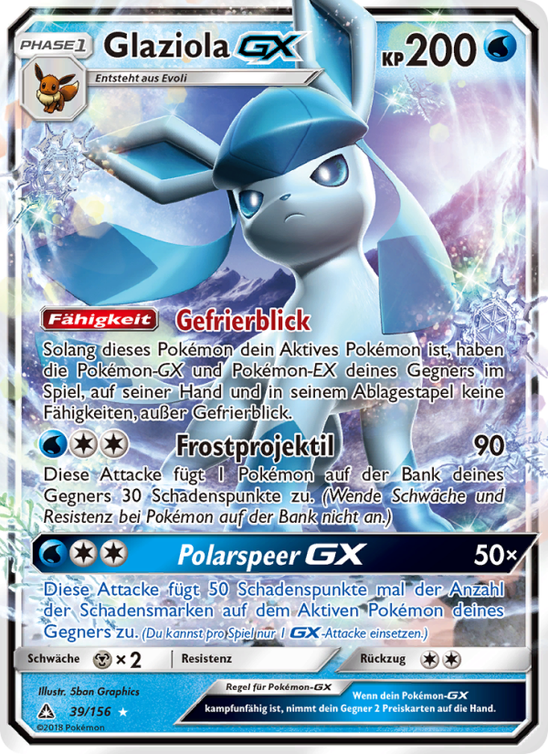 Glaziola GX 39 — Ultra-Prisma (German Pokémon TCG card)