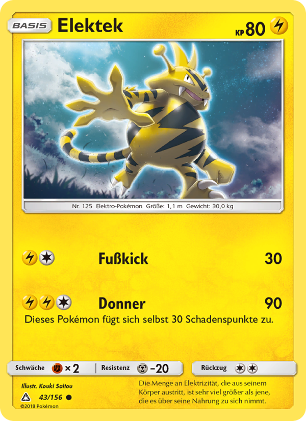 Elektek 43 — Ultra-Prisma (German Pokémon TCG card)