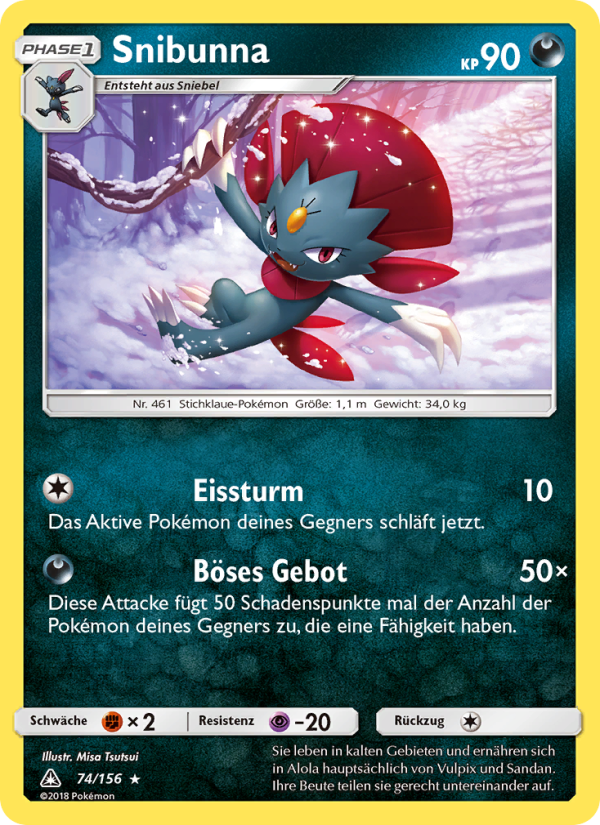 Snibunna 74 — Ultra-Prisma (German Pokémon TCG card)