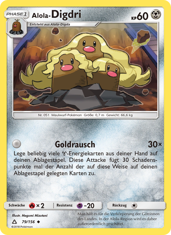 Alola-Digdri 79 — Ultra-Prisma (German Pokémon TCG card)
