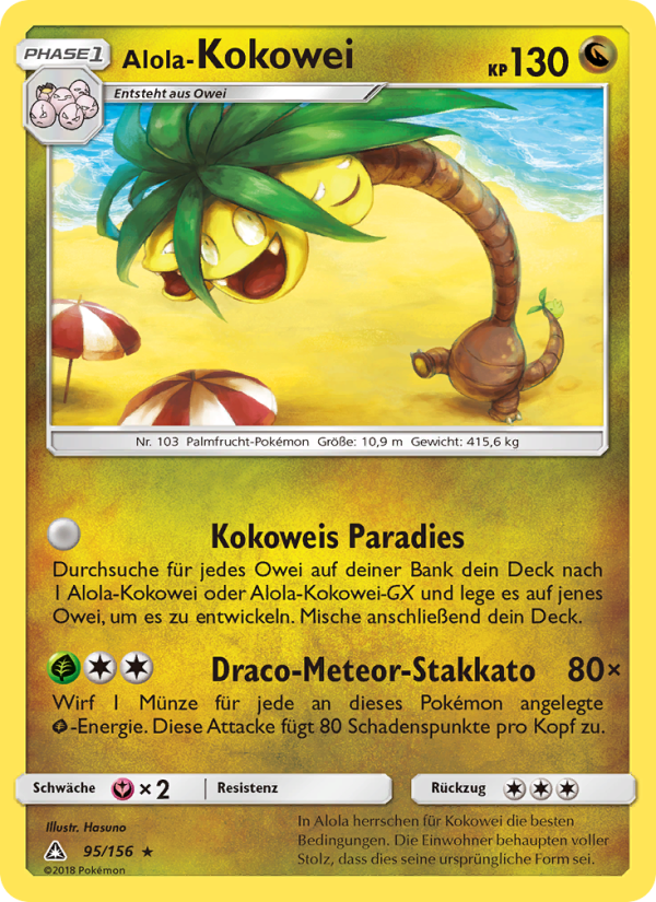 Alola-Kokowei 95 — Ultra-Prisma (German Pokémon TCG card)