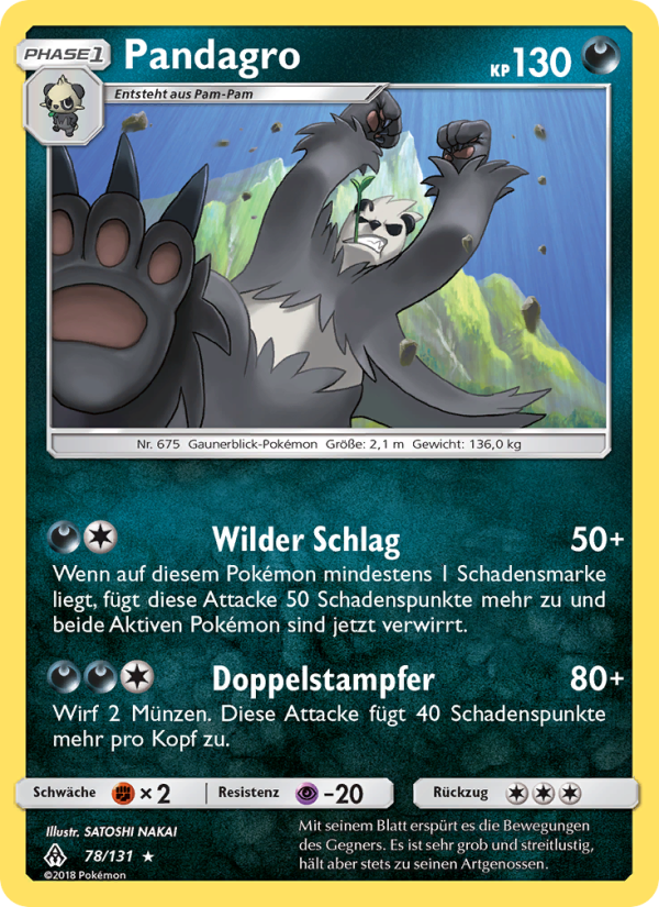 Pandagro 78 — Grauen Der Lichtfinsternis (German Pokémon TCG card)