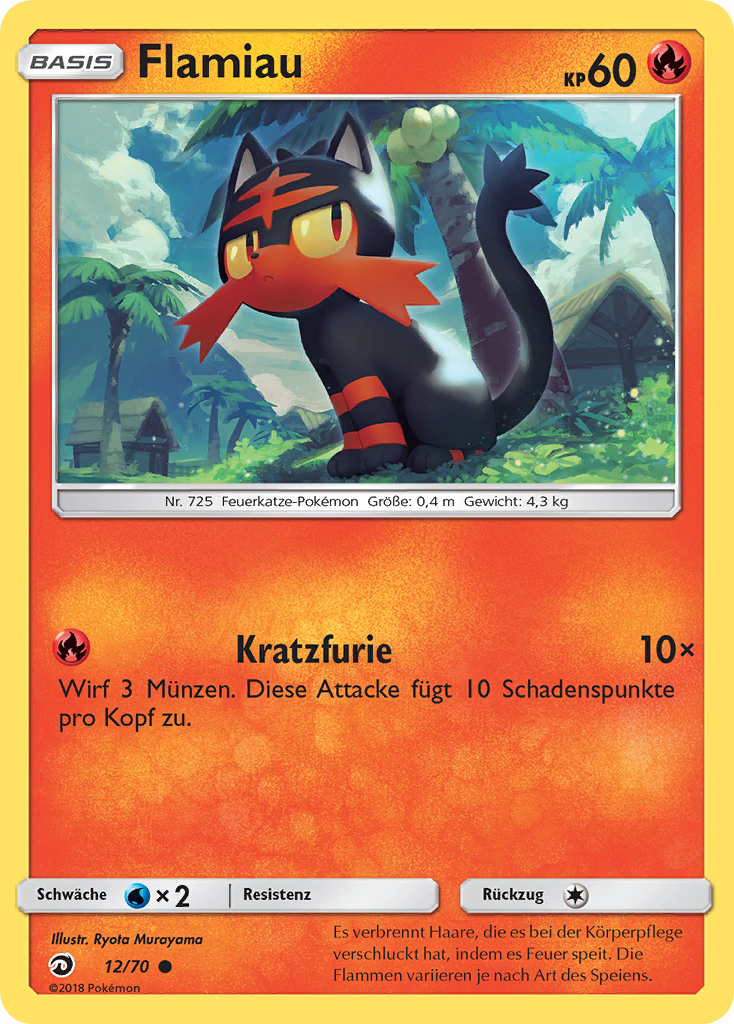 Flamiau 12 — Majestät Der Drachen (German Pokémon TCG card)