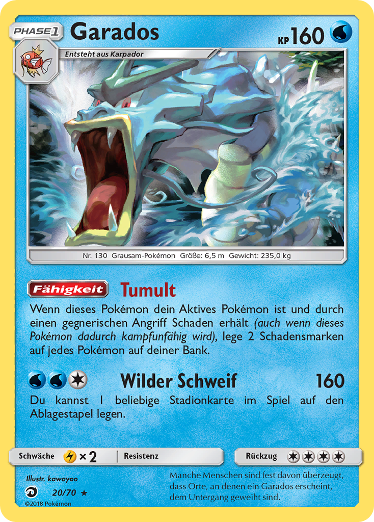Garados 20 — Majestät Der Drachen (German Pokémon TCG card)