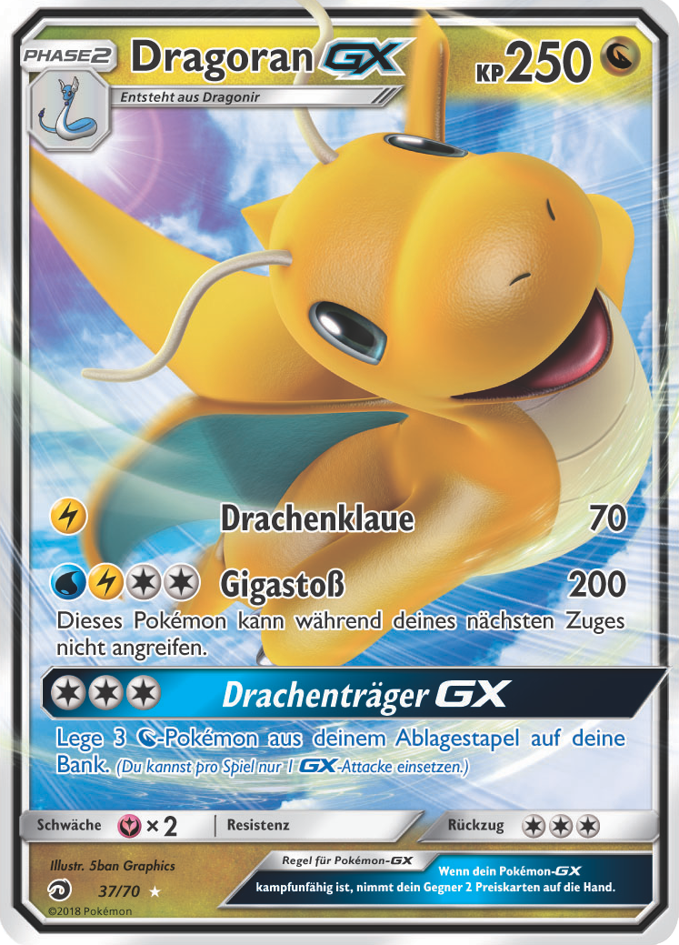 Dragoran GX 37 — Majestät Der Drachen (German Pokémon TCG card)