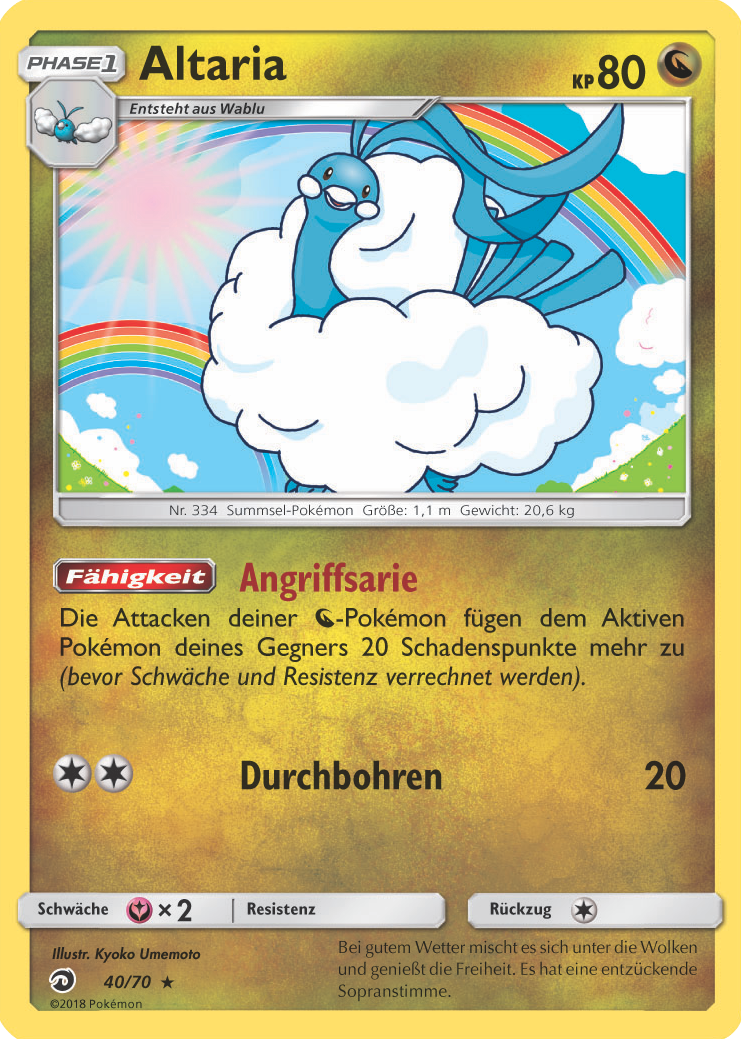 Altaria 40 — Majestät Der Drachen (German Pokémon TCG card)