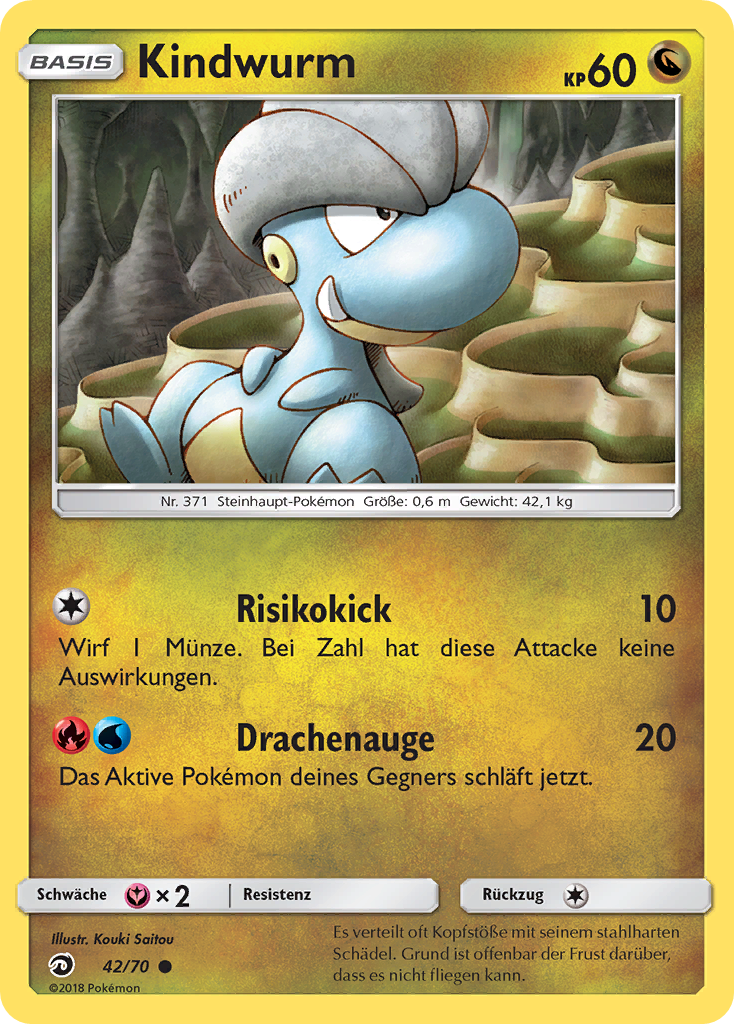 Kindwurm 42 — Majestät Der Drachen (German Pokémon TCG card)