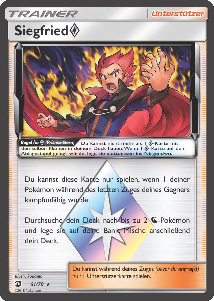 Siegfried ◇ 61 — Majestät Der Drachen (German Pokémon TCG card)