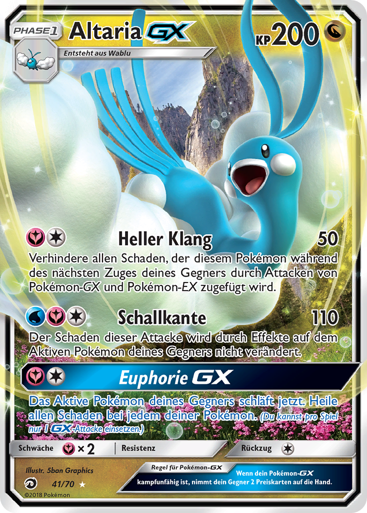 Altaria GX 68 — Majestät Der Drachen (German Pokémon TCG card)