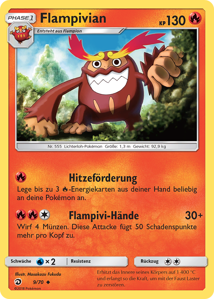 Flampivian 9 — Majestät Der Drachen (German Pokémon TCG card)