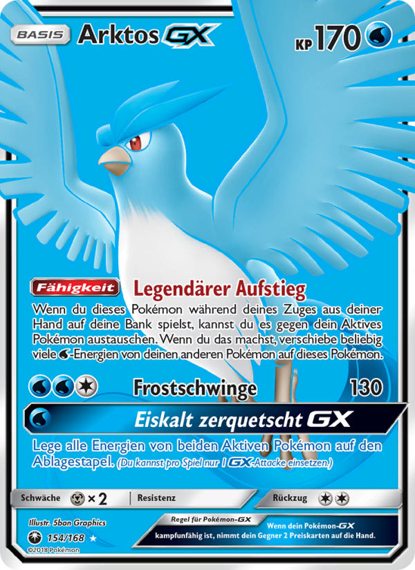 Arktos GX 154 — Sturm Am Firmament (German Pokémon TCG card)