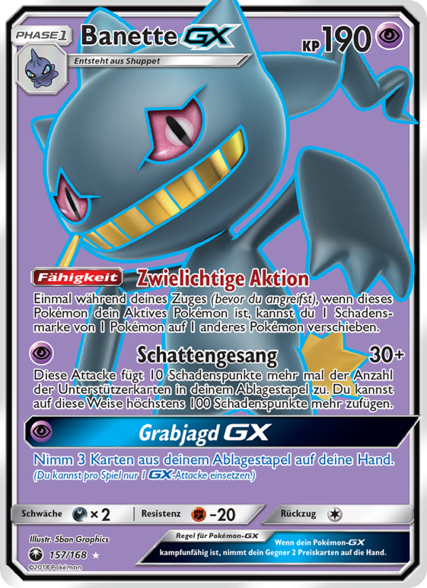 Banette GX 157 — Sturm Am Firmament (German Pokémon TCG card)