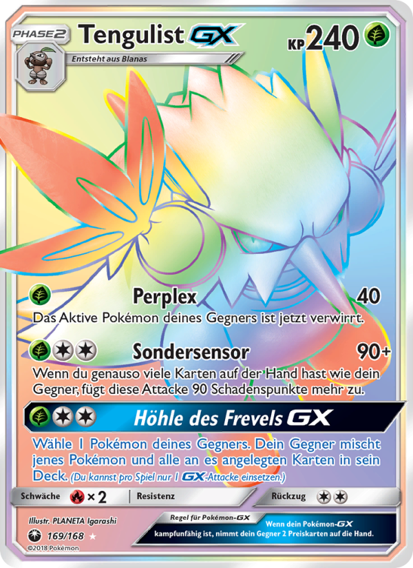 Tengulist GX 169 — Sturm Am Firmament (German Pokémon TCG card)