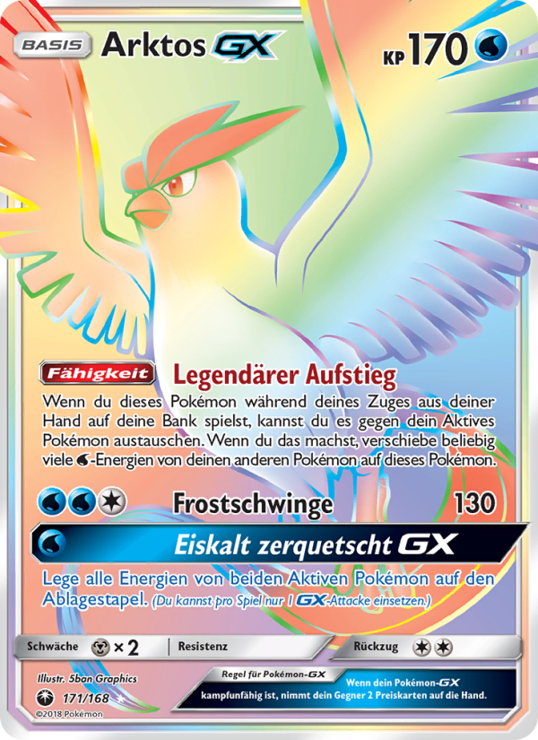 Arktos GX 171 — Sturm Am Firmament (German Pokémon TCG card)