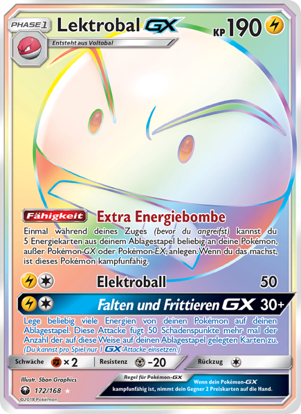 Lektrobal GX 172 — Sturm Am Firmament (German Pokémon TCG card)