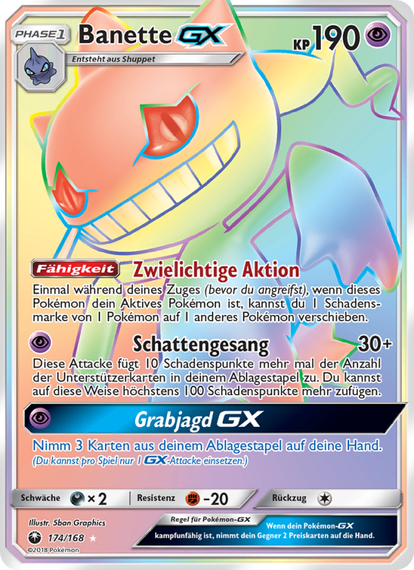 Banette GX 174 — Sturm Am Firmament (German Pokémon TCG card)