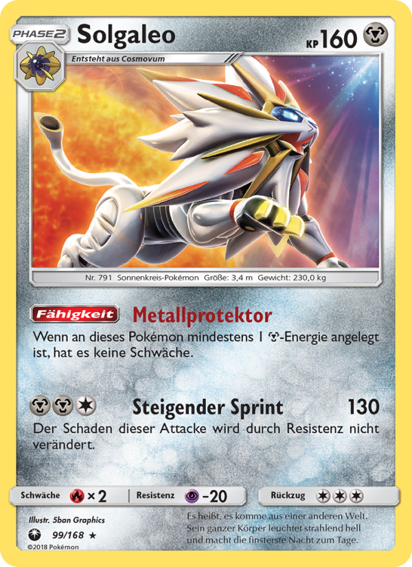 Solgaleo 99 — Celestial Storm (German Pokémon TCG card)