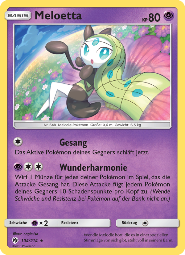Meloetta 104 — Lost Thunder (German Pokémon TCG card)