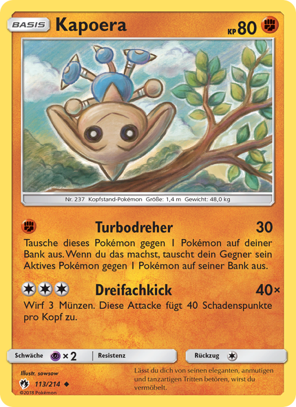 Kapoera 113 — Echo des Donners (German Pokémon TCG card)