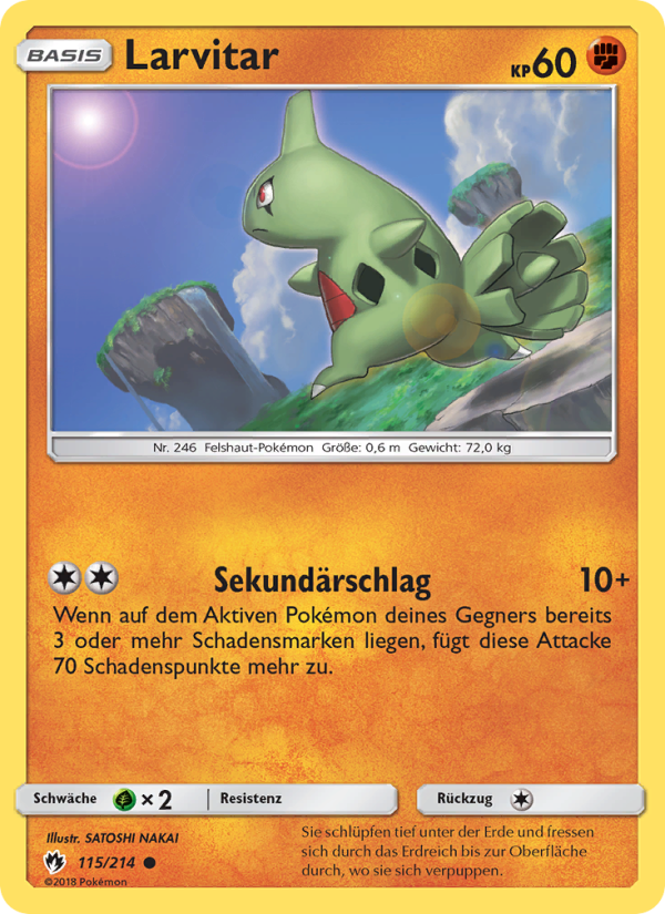 Larvitar 115 — Echo des Donners (German Pokémon TCG card)