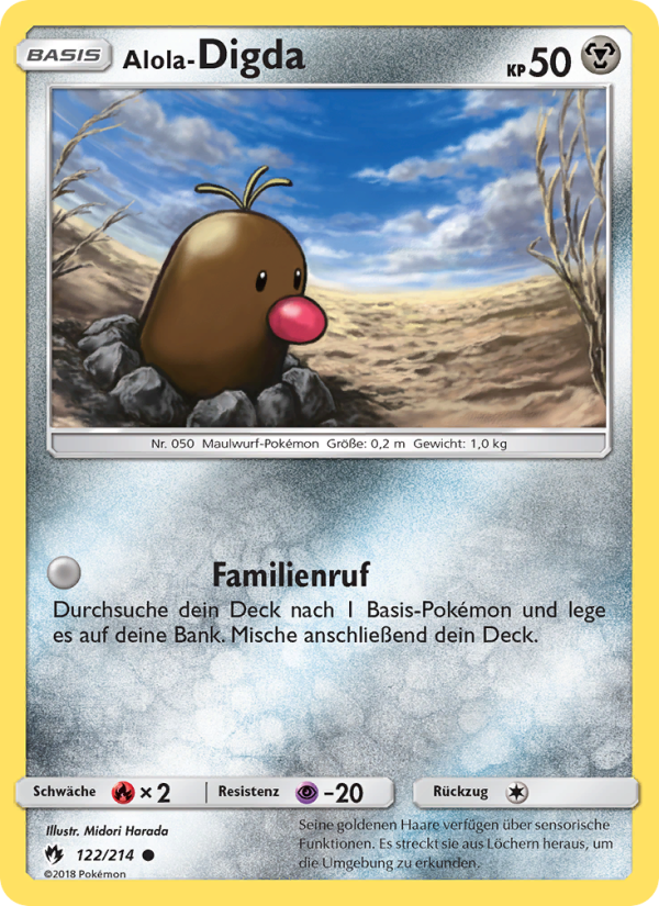 Alola-Digda 122 — Lost Thunder (German Pokémon TCG card)