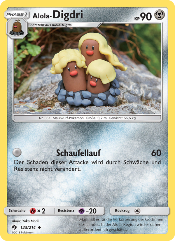 Alola-Digdri 123 — Echo des Donners (German Pokémon TCG card)