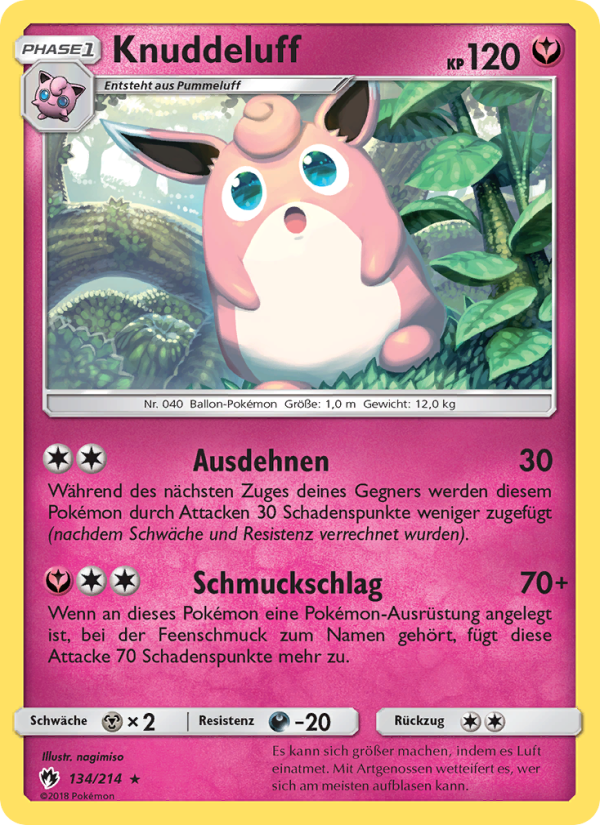 Knuddeluff 134 — Lost Thunder (German Pokémon TCG card)