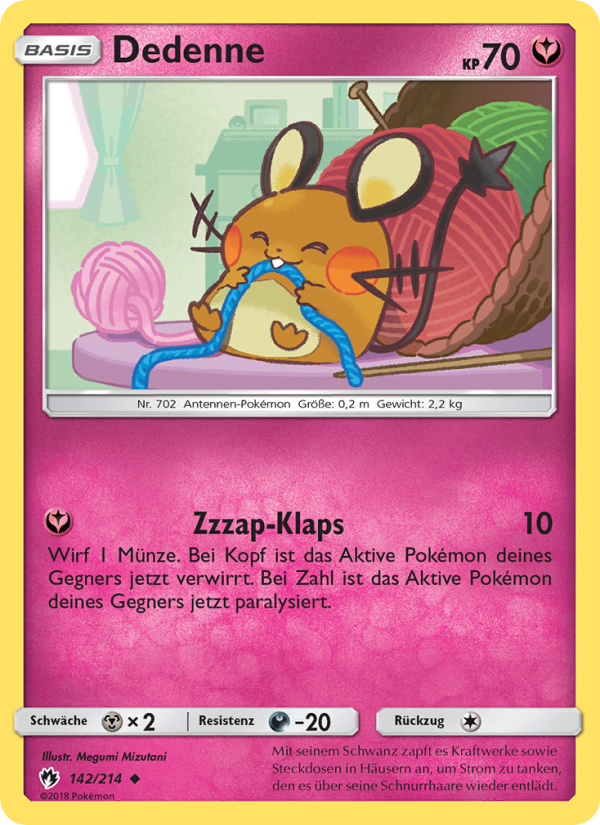Dedenne 142 — Echo des Donners (German Pokémon TCG card)