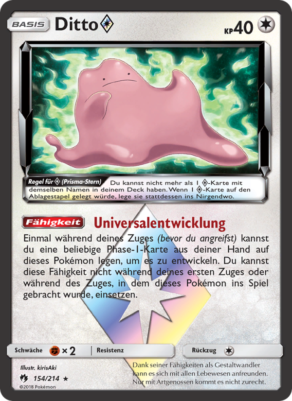Ditto ◇ 154 — Echo des Donners (German Pokémon TCG card)