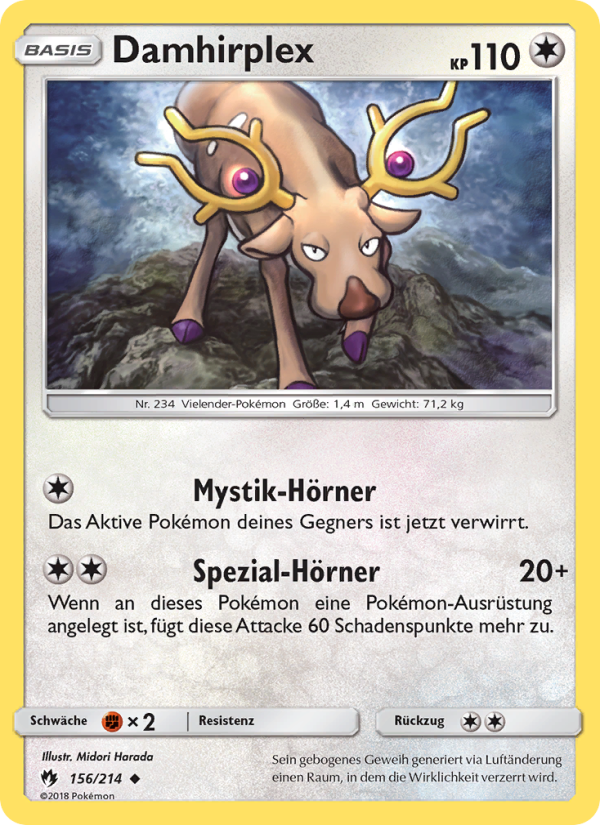 Damhirplex 156 — Echo des Donners (German Pokémon TCG card)