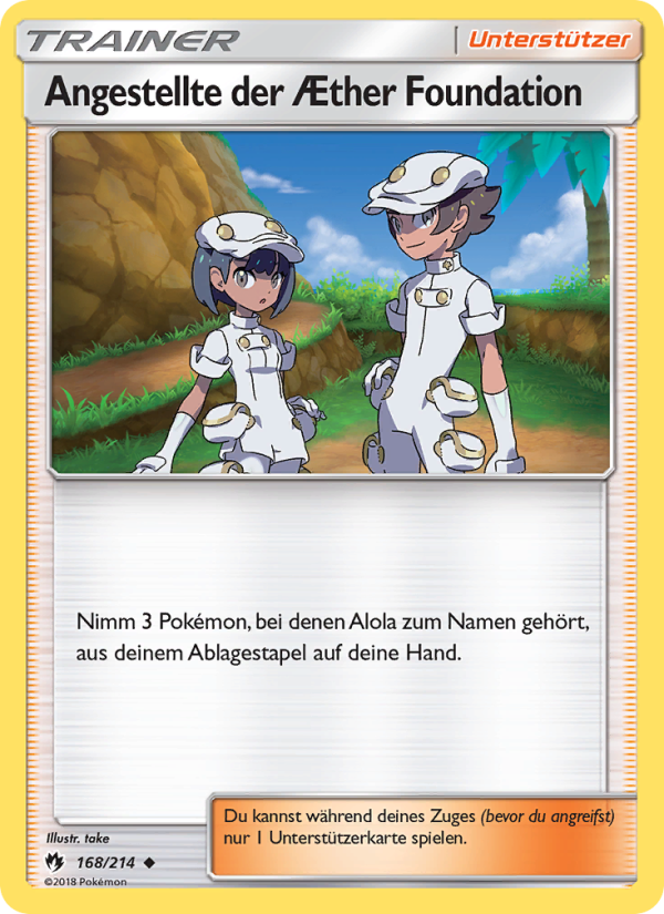 Angestellte der Æther Foundation 168 — Echo des Donners (German Pokémon TCG card)