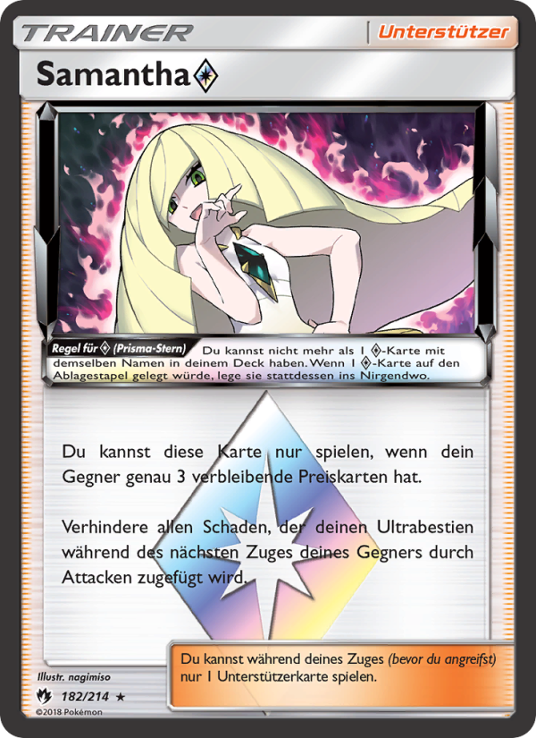 Samantha ◇ 182 — Echo des Donners (German Pokémon TCG card)