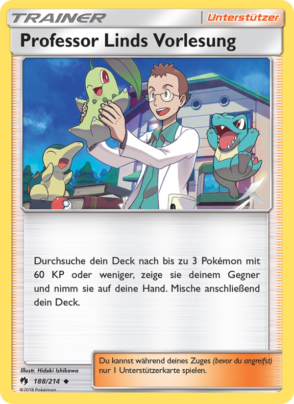 Professor Linds Vorlesung 188 — Echo des Donners (German Pokémon TCG card)