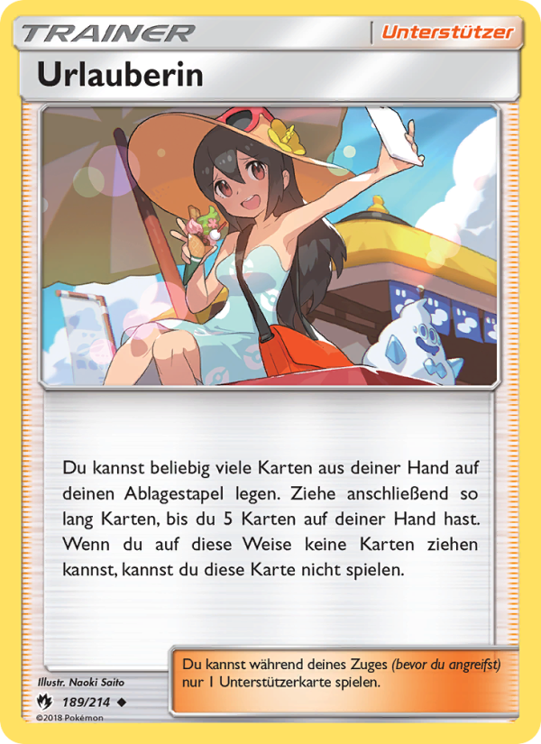 Urlauberin 189 — Echo des Donners (German Pokémon TCG card)