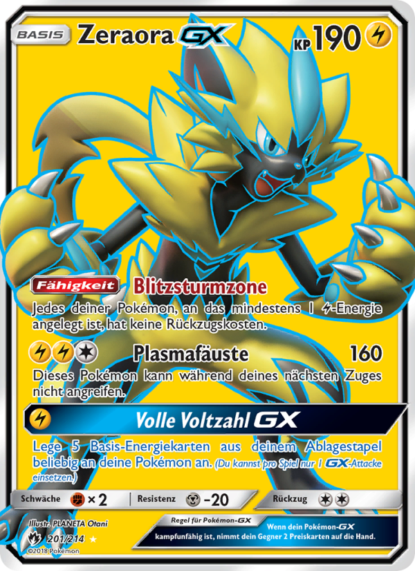 Zeraora GX 201 — Echo des Donners (German Pokémon TCG card)