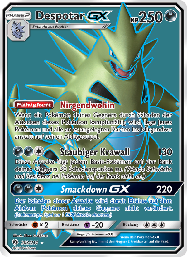 Despotar GX 203 — Echo des Donners (German Pokémon TCG card)